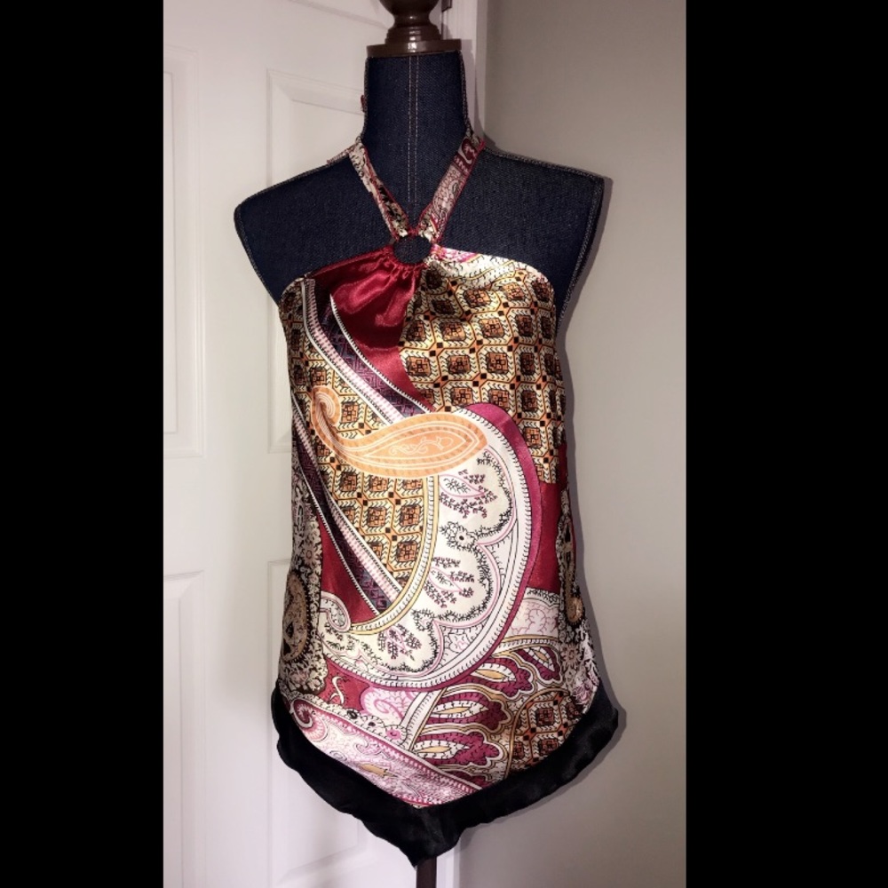 silk swirly design top